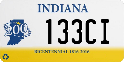 IN license plate 133CI