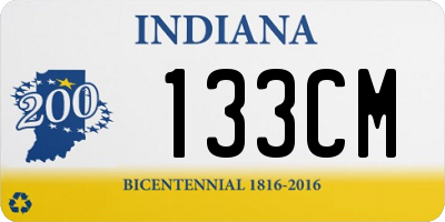 IN license plate 133CM