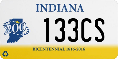 IN license plate 133CS