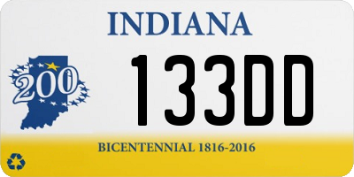 IN license plate 133DD