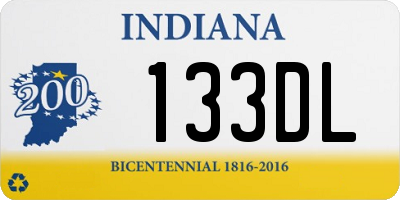 IN license plate 133DL
