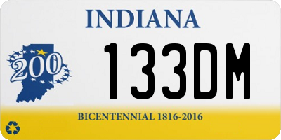 IN license plate 133DM