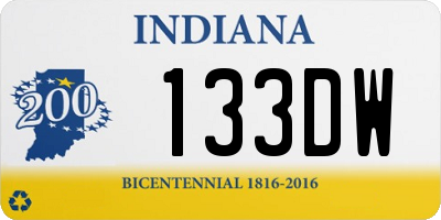 IN license plate 133DW