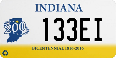 IN license plate 133EI