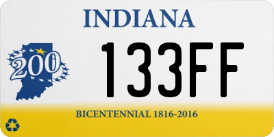 IN license plate 133FF