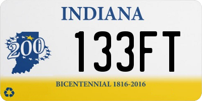 IN license plate 133FT