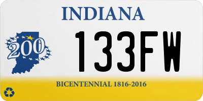 IN license plate 133FW