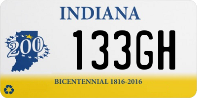 IN license plate 133GH