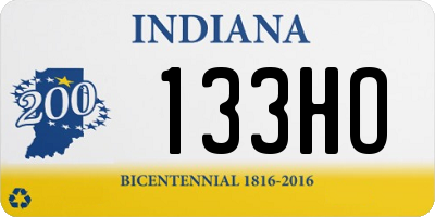 IN license plate 133HO