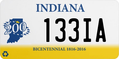IN license plate 133IA