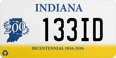 IN license plate 133ID