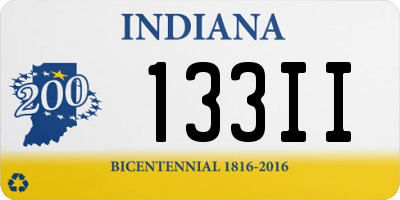 IN license plate 133II