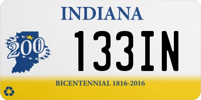 IN license plate 133IN