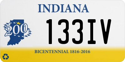 IN license plate 133IV