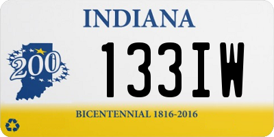 IN license plate 133IW