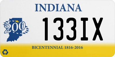 IN license plate 133IX
