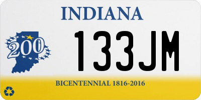 IN license plate 133JM