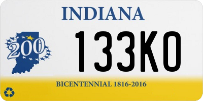 IN license plate 133KO