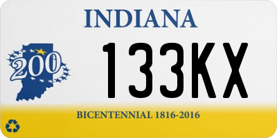 IN license plate 133KX