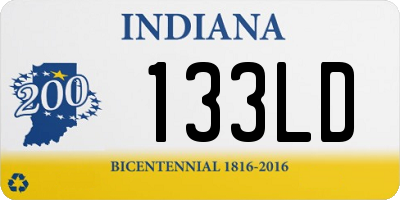 IN license plate 133LD