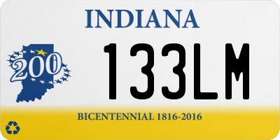 IN license plate 133LM