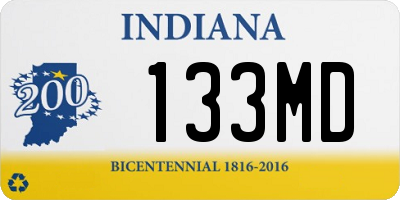 IN license plate 133MD