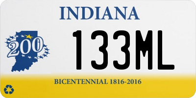 IN license plate 133ML