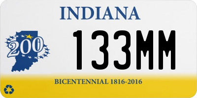 IN license plate 133MM