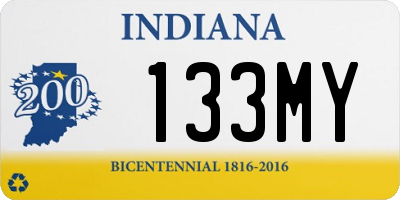 IN license plate 133MY
