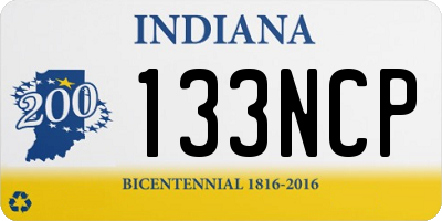 IN license plate 133NCP