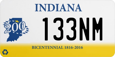 IN license plate 133NM