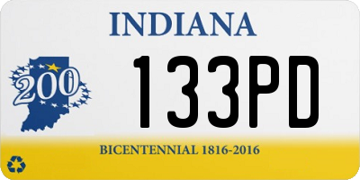 IN license plate 133PD