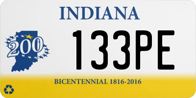 IN license plate 133PE