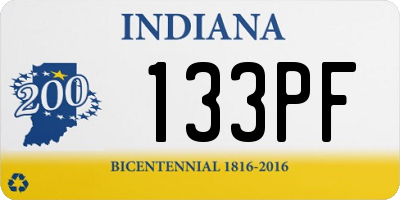 IN license plate 133PF