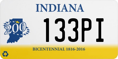 IN license plate 133PI