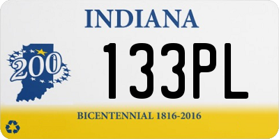 IN license plate 133PL