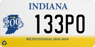IN license plate 133PO