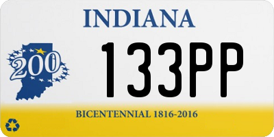 IN license plate 133PP