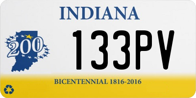 IN license plate 133PV