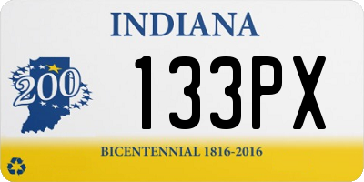 IN license plate 133PX