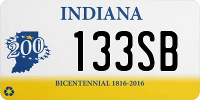 IN license plate 133SB