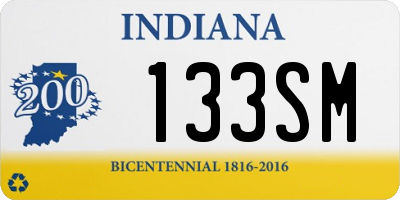 IN license plate 133SM