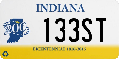 IN license plate 133ST