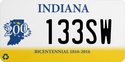 IN license plate 133SW