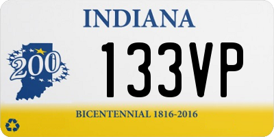 IN license plate 133VP