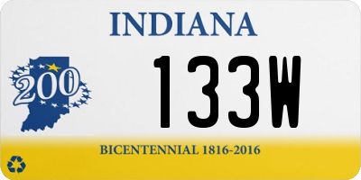 IN license plate 133W