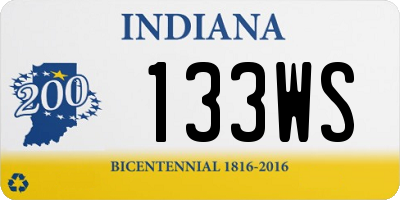 IN license plate 133WS