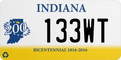 IN license plate 133WT