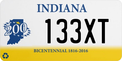 IN license plate 133XT