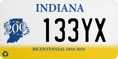 IN license plate 133YX